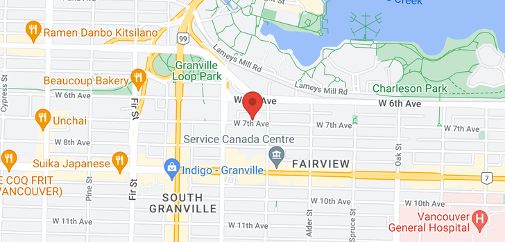 map of 205 1333 W 7TH AVENUE